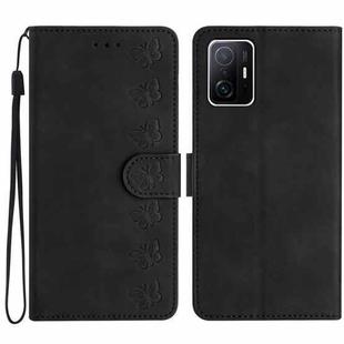 For Xiaomi 11T / 11T Pro Seven Butterflies Embossed Leather Phone Case(Black)