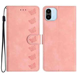 For Xiaomi Redmi A1 Seven Butterflies Embossed Leather Phone Case(Pink)