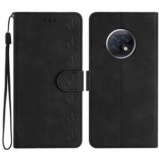 For Xiaomi Redmi Note 9 5G / Note 9T Seven Butterflies Embossed Leather Phone Case(Black)