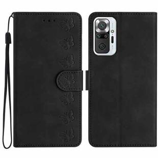For Xiaomi Redmi Note 10 Pro Seven Butterflies Embossed Leather Phone Case(Black)