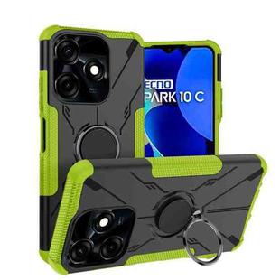 For Tecno Spark 10C Armor Bear Shockproof PC + TPU Phone Case with Ring(Green)