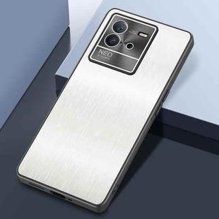 For vivo iQOO Neo6 Rain Silk Texture Shockproof Phone Case(White)