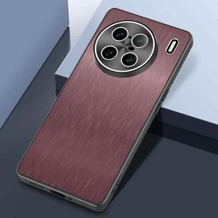 For vivo X90 Pro+ Rain Silk Texture Shockproof Phone Case(Coffee)