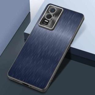 For vivo Y76S Rain Silk Texture Shockproof Phone Case(Blue)
