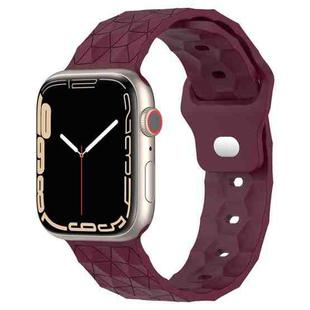 Football Texture Silicone Watch Band For Apple Watch Ultra 49mm(Wine Red)