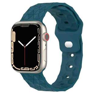 Football Texture Silicone Watch Band For Apple Watch SE 2022 44mm(Dark Blue)