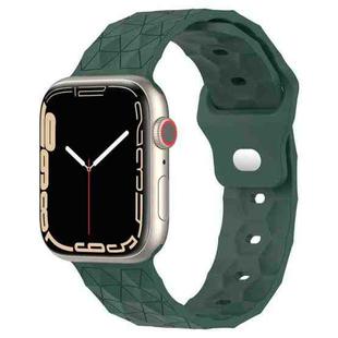 Football Texture Silicone Watch Band For Apple Watch SE 2022 44mm(Pine Green)