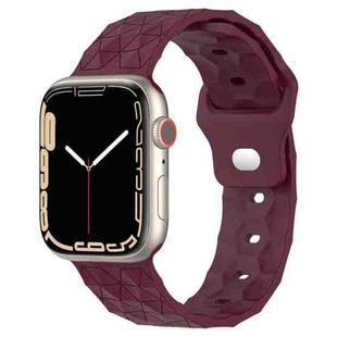 Football Texture Silicone Watch Band For Apple Watch SE 40mm(Wine Red)