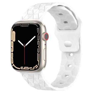 Football Texture Silicone Watch Band For Apple Watch SE 44mm(White)