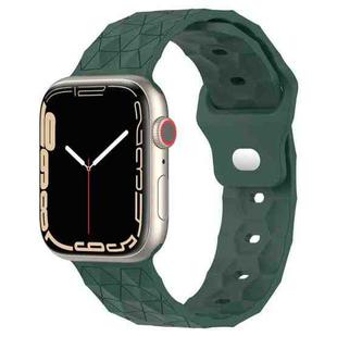 Football Texture Silicone Watch Band For Apple Watch 5 40mm(Pine Green)