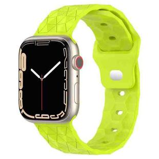 Football Texture Silicone Watch Band For Apple Watch 5 44mm(Limes Green)