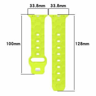 Football Texture Silicone Watch Band For Apple Watch SE 2023 44mm(Limes Green)