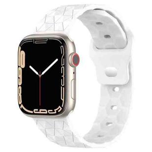 Football Texture Silicone Watch Band For Apple Watch 9 41mm(White)