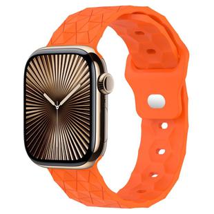 Football Texture Silicone Watch Band For Apple Watch Series 10 42mm(Orange)