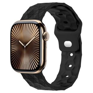 Football Texture Silicone Watch Band For Apple Watch Series 10 42mm(Black)