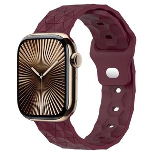 Football Texture Silicone Watch Band For Apple Watch Series 10 42mm(Wine Red)