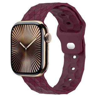 Football Texture Silicone Watch Band For Apple Watch Series 10 46mm(Wine Red)