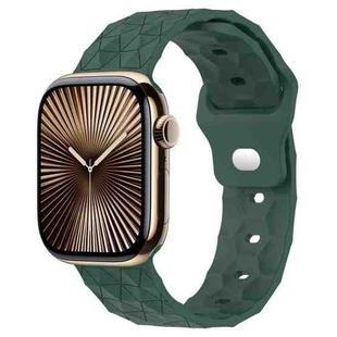 Football Texture Silicone Watch Band For Apple Watch Series 10 46mm(Pine Green)