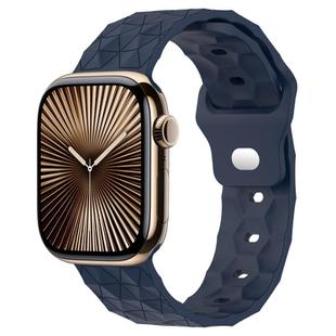 Football Texture Silicone Watch Band For Apple Watch Series 10 46mm(Midnight Blue)