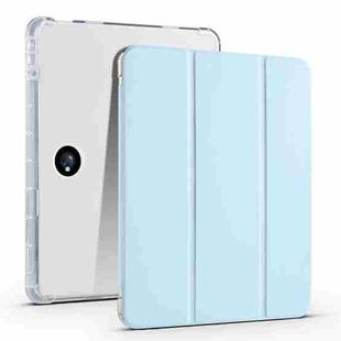 For OPPO Pad 2 11.6 2023 3-fold Clear TPU Smart Leather Tablet Case with Pen Slot(Ice Blue)