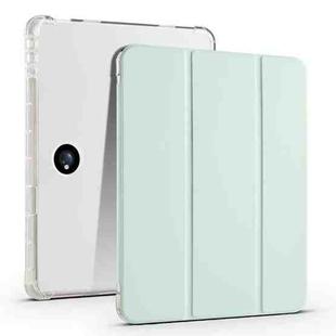 For OPPO Pad 2 11.6 2023 3-fold Clear TPU Smart Leather Tablet Case with Pen Slot(Light Green)