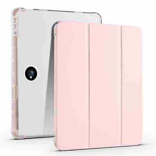 For OPPO Pad 2 11.6 2023 3-fold Clear TPU Smart Leather Tablet Case with Pen Slot(Sand Pink)