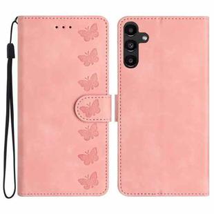 For Samsung Galaxy A04s Seven Butterflies Embossed Leather Phone Case(Pink)