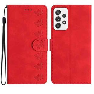 For Samsung Galaxy A23 5G Seven Butterflies Embossed Leather Phone Case(Red)