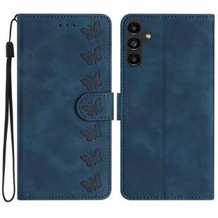 For Samsung Galaxy A05s Seven Butterflies Embossed Leather Phone Case(Blue)