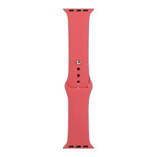 For Apple Watch Series 9&8&7 41mm / SE 3&SE 2&6&SE&5&4 40mm / 3&2&1 38mm Silicone Watch Band, Long Section (Men)(Camellia Red)