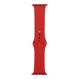 For Apple Watch Series 9&8&7 41mm / SE 3&SE 2&6&SE&5&4 40mm / 3&2&1 38mm Silicone Watch Band, Long Section (Men)(China Red)