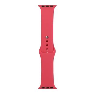 For Apple Watch Series 8&7 41mm / SE 2&6&SE&5&4 40mm / 3&2&1 38mm Silicone Watch Band, Long Section (Men)(Hibiscus Pink)