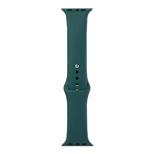 For Apple Watch Series 8&7 41mm / SE 2&6&SE&5&4 40mm / 3&2&1 38mm Silicone Watch Band, Long Section (Men)(Dark Green)