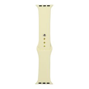 For Apple Watch Ultra 49mm / Series 8&7 45mm / SE 2&6&SE&5&4 44mm / 3&2&1 42mm Silicone Watch Band, Long Section (Men)(Cream Yellow)