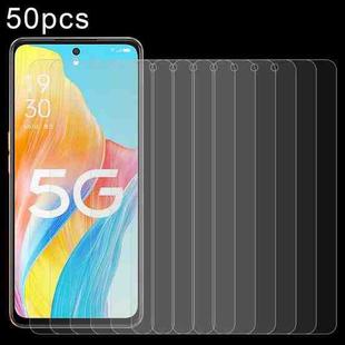 For OPPO A1 5G / 4G 50pcs 0.26mm 9H 2.5D Tempered Glass Film
