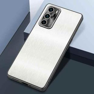 For Huawei P40 Rain Silk Texture Shockproof Phone Case(White)