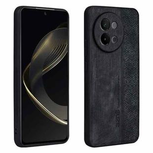 For vivo S18e AZNS 3D Embossed Skin Feel Phone Case(Black)