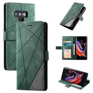 For Samsung Galaxy Note9 Skin Feel Splicing Horizontal Flip Leather Case with Holder & Card Slots & Wallet & Photo Frame(Green)