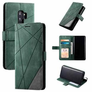 For Samsung Galaxy S9 Plus Skin Feel Splicing Horizontal Flip Leather Case with Holder & Card Slots & Wallet & Photo Frame(Green)