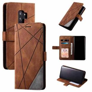 For Samsung Galaxy S9 Plus Skin Feel Splicing Horizontal Flip Leather Case with Holder & Card Slots & Wallet & Photo Frame(Brown)