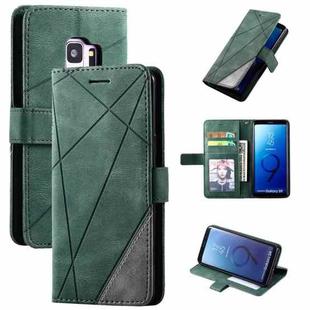 For Samsung Galaxy S9 Skin Feel Splicing Horizontal Flip Leather Case with Holder & Card Slots & Wallet & Photo Frame(Green)