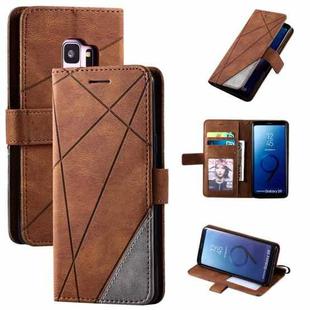 For Samsung Galaxy S9 Skin Feel Splicing Horizontal Flip Leather Case with Holder & Card Slots & Wallet & Photo Frame(Brown)