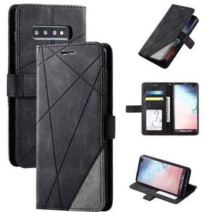 For Samsung Galaxy S10 Plus Skin Feel Splicing Horizontal Flip Leather Case with Holder & Card Slots & Wallet & Photo Frame(Black)