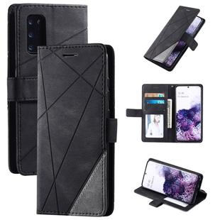 For Samsung Galaxy S20 Plus Skin Feel Splicing Horizontal Flip Leather Case with Holder & Card Slots & Wallet & Photo Frame(Black)