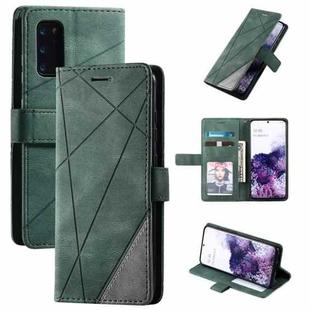 For Samsung Galaxy S20 Plus Skin Feel Splicing Horizontal Flip Leather Case with Holder & Card Slots & Wallet & Photo Frame(Green)