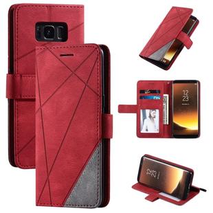 For Samsung Galaxy S8 Skin Feel Splicing Horizontal Flip Leather Case with Holder & Card Slots & Wallet & Photo Frame(Red)