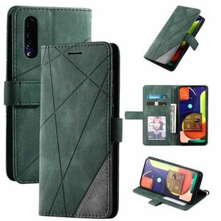 For Samsung Galaxy A50 Skin Feel Splicing Horizontal Flip Leather Case with Holder & Card Slots & Wallet & Photo Frame(Green)