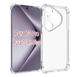 For Huawei Pura 70 Pro / 70 Pro+ Shockproof Non-slip Thickening TPU Phone Case(Transparent)