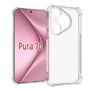 For Huawei Pura 70 Shockproof Non-slip Thickening TPU Phone Case(Transparent)