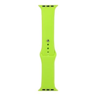For Apple Watch Series 8&7 41mm / SE 2&6&SE&5&4 40mm / 3&2&1 38mm Silicone Watch Band, Short Section (Female)(Fluorescent Green)